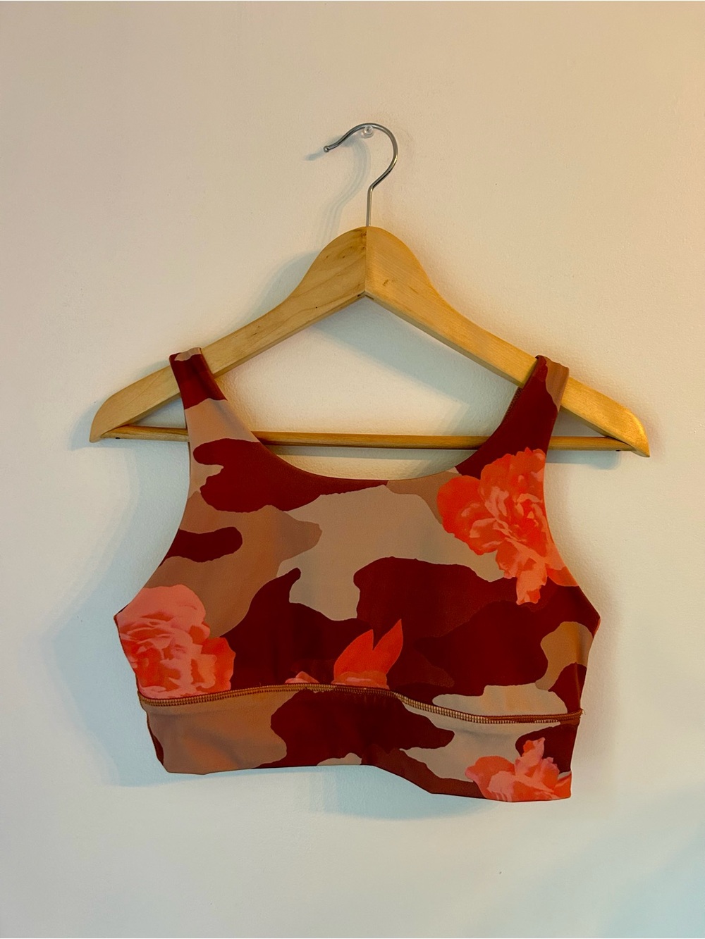 Aerie Offline Goals Longline Sports Bra - Brown & Coral